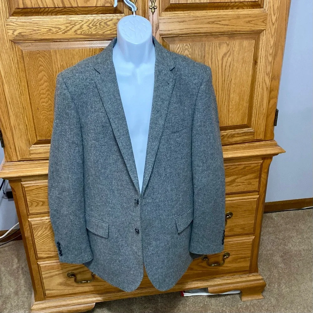 J. Crew Ludlow Jacket Yorkshire Tweed Two‎ Button Sport Coat Grey Men’s Sz 44L